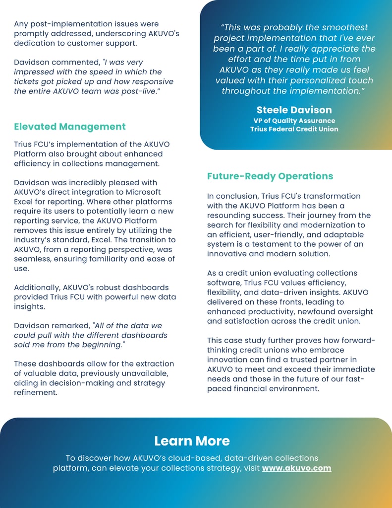 Trius FCU: Case Study 
